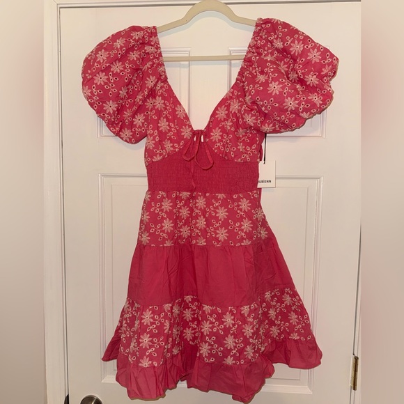 Floral Pink Puff Sleeve Dress - Picture 3 of 9